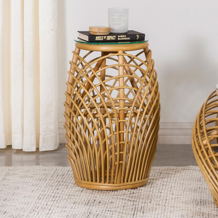 Dahlia - Round Woven Rattan End Table - Natural