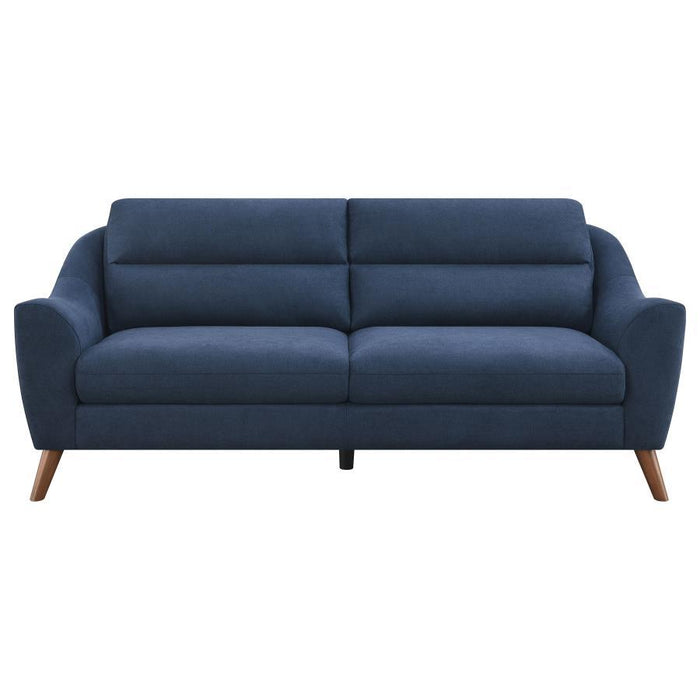 Gano - Sloped Arm Upholstered Sofa - Navy Blue