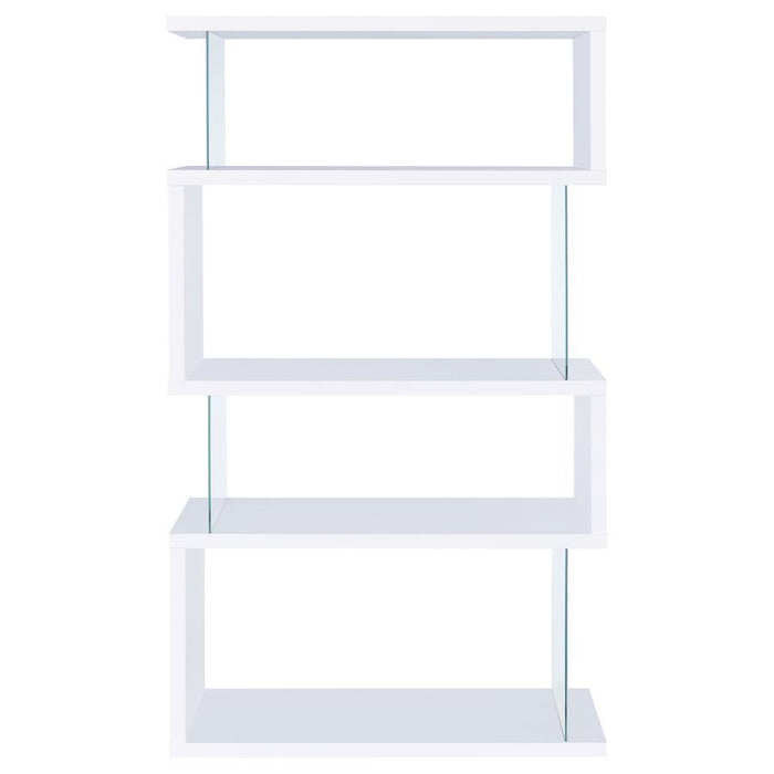 Emelle - 4-Shelf Glass Panel Bookshelf