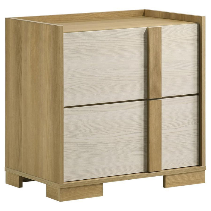 Hyland - 2 Drawers Nightstand Bedside Table - Natural