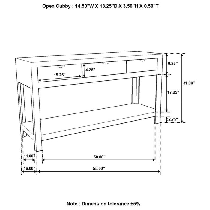 Esther - 3-Drawer Storage Console Table - Natural Sheesham