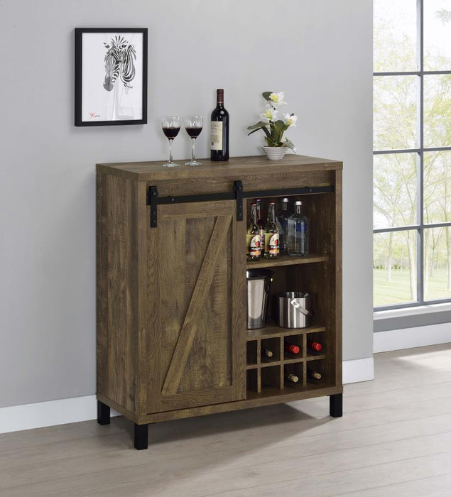 Arlington - Bar Cabinet With Sliding Door - Rustic Oak