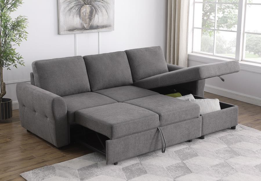 Samantha - Upholstered Storage Sleeper Sectional Sofa