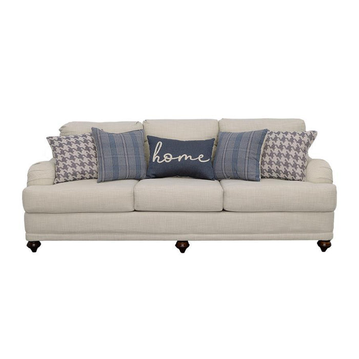 Glenn - Recessed Arms Sofa - Light Gray