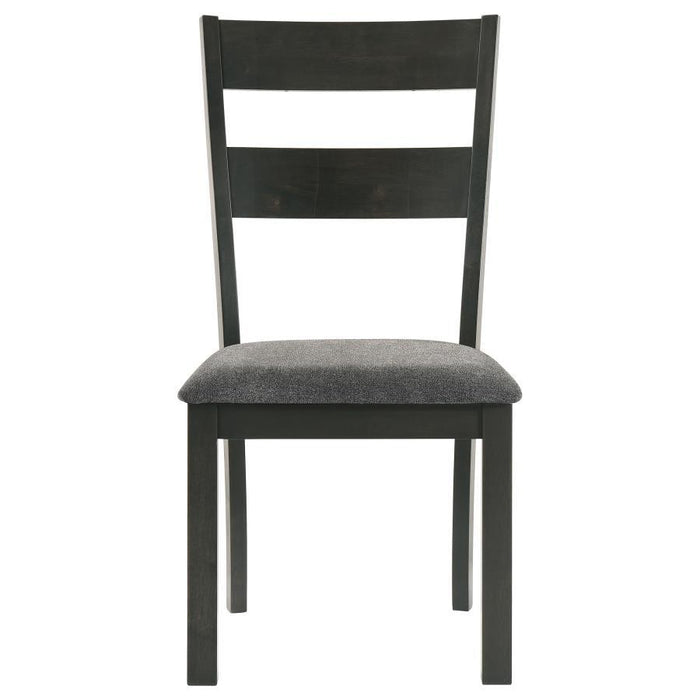 Jakob - Upholstered Side Chairs With Ladder Back (Set of 2) - Gray And Black