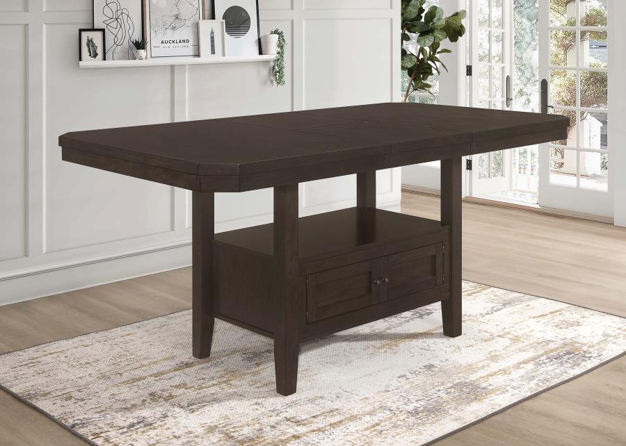 Prentiss - Rectangular Counter Height Table With Butterfly Leaf - Cappuccino