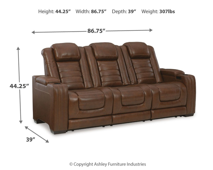 Backtrack - Chocolate - Pwr Rec Sofa With Adj Headrest