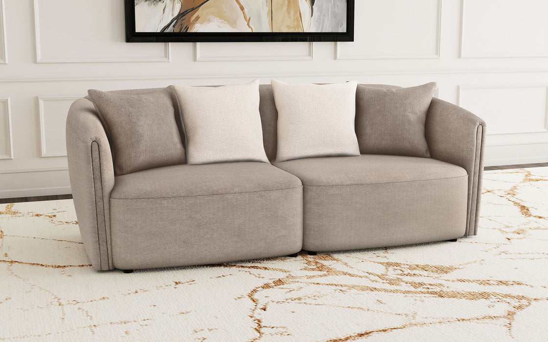 Townsend - Chenille Upholstered Rolled Arm Sofa - Latte