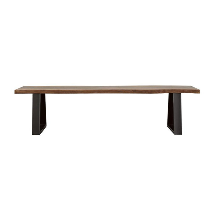 Ditman - Live Edge Dining Bench - Gray Sheesham And Black