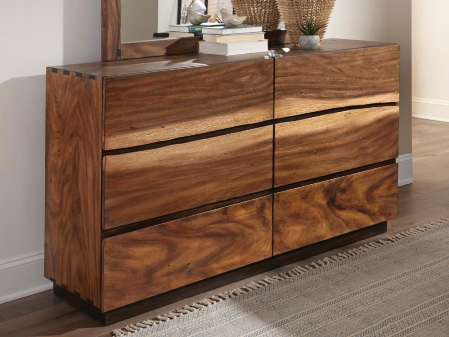 Winslow - 6-Drawer Dresser - Smokey Walnut And Coffee Bean