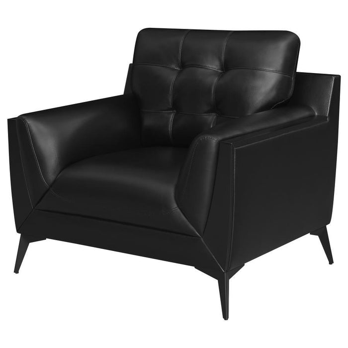 Moira - Upholstered Tufted Chair With Track Arms - Black