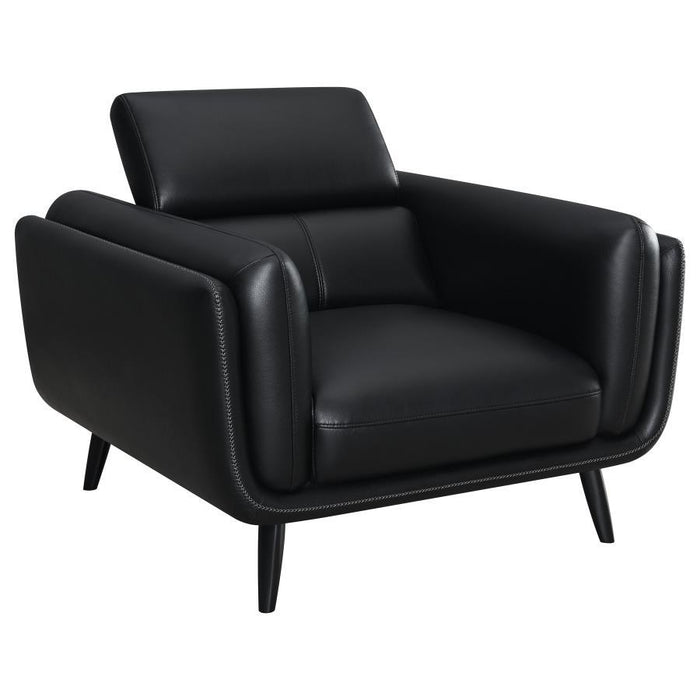 Shania - Track Arms Chair With Tapered Legs - Black