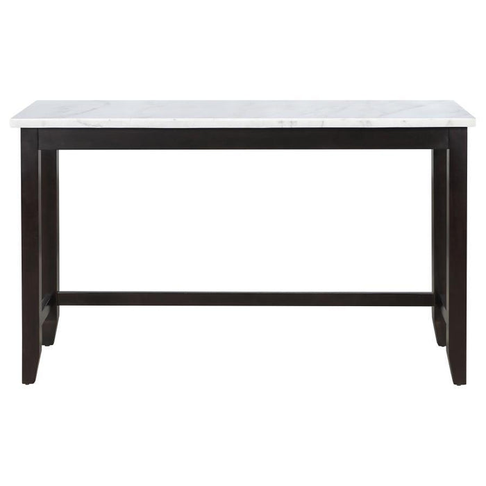 Toby - Rectangular Marble Top Counter Height Table - Espresso And White