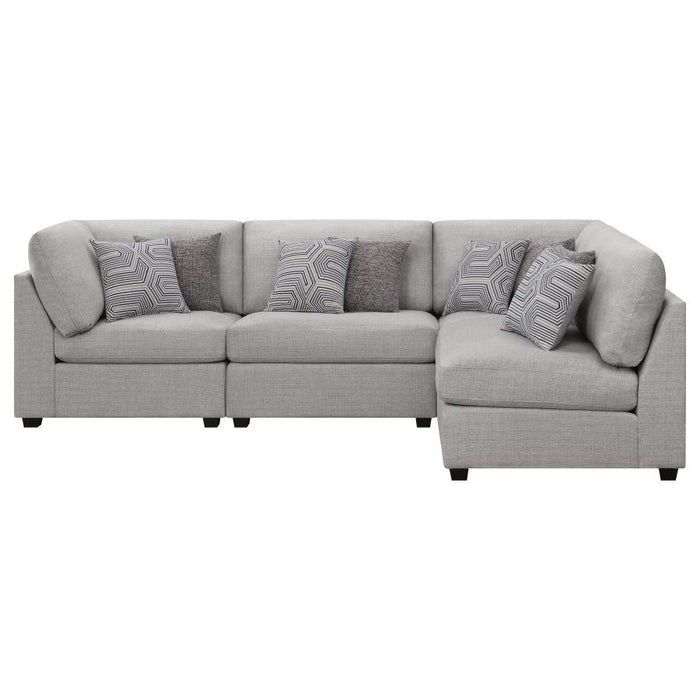 Cambria - 4 Piece Upholstered Modular Sectional (2 Armless Chairs And 2 Corners) - Gray