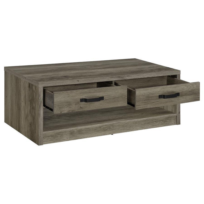 Felix - 2-Drawer Rectangular Engineered Wood Coffee Table - Gray Driftwood