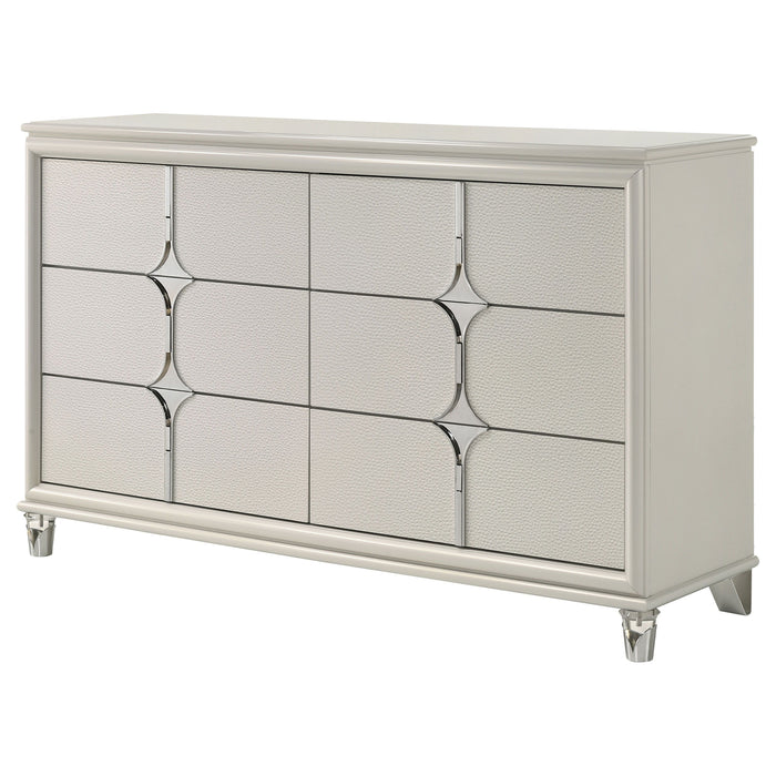 Olivia - 6-Drawer Dresser Cabinet - Pearl White