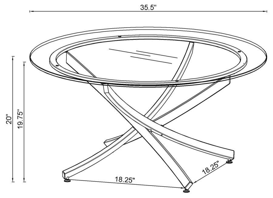 Brooke - Glass Top Coffee Table