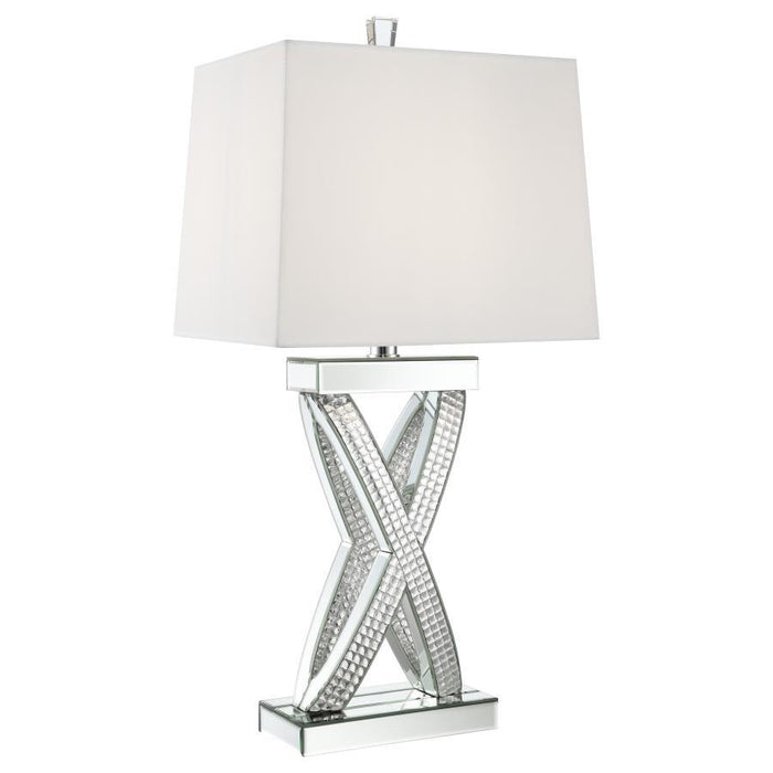 Dominick - Table Lamp With Rectange Shade - White And Mirror