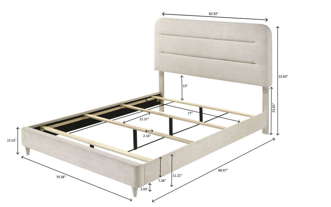 Nyomi - Upholstered King Bed - White