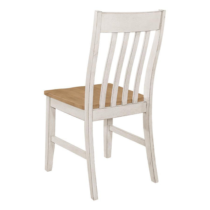 Kirby - Slat Back Side Chair (Set of 2) - Natural And Rustic Off White