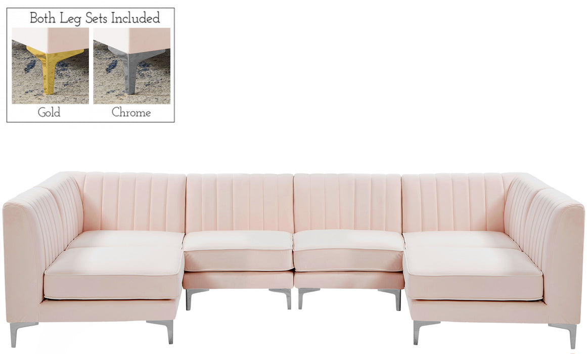 Alina - Modular Sectional 6 Piece - Pink - Fabric