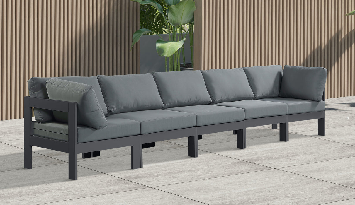 Nizuc - Outdoor Patio Modular Sofa - Dark Grey - Metal