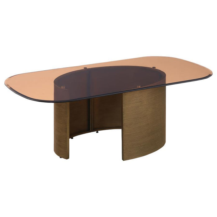 Morena - Rectangular Coffee Table With Tawny Tempered Glass Top Brushed - Bronze