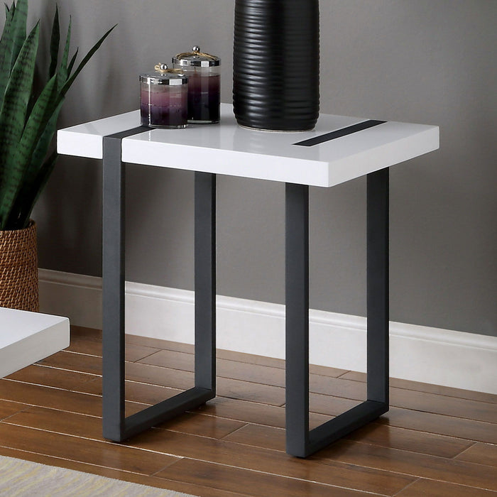 Eimear - End Table - White / Black