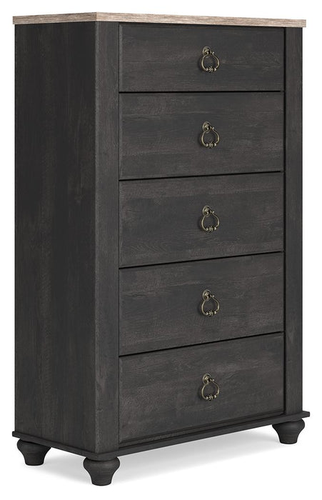 Nanforth - Two-tone - Five Drawer Chest