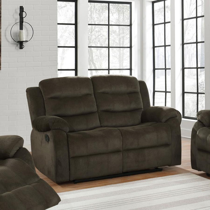 Rodman - Pillow Top Arm Motion Loveseat - Olive Brown