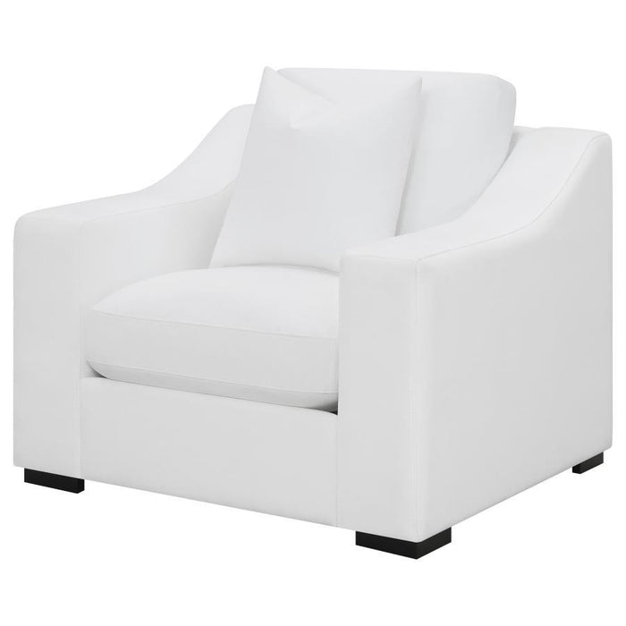 Ashlyn - Upholstered Sloped Arms Chair - White