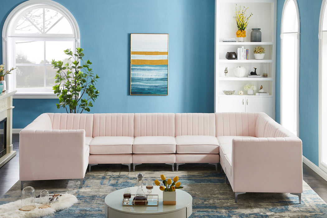 Alina - Modular Sectional 8 Piece - Pink - Fabric