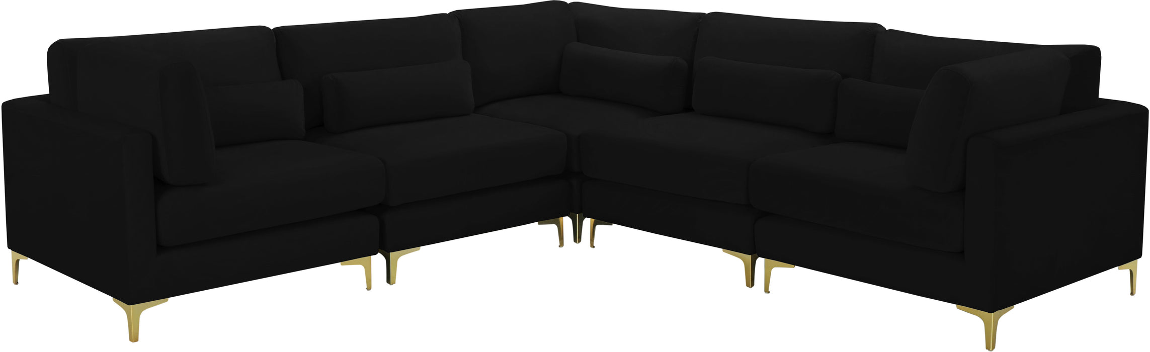 Julia - Modular Sectional 5 Piece - Black - Fabric