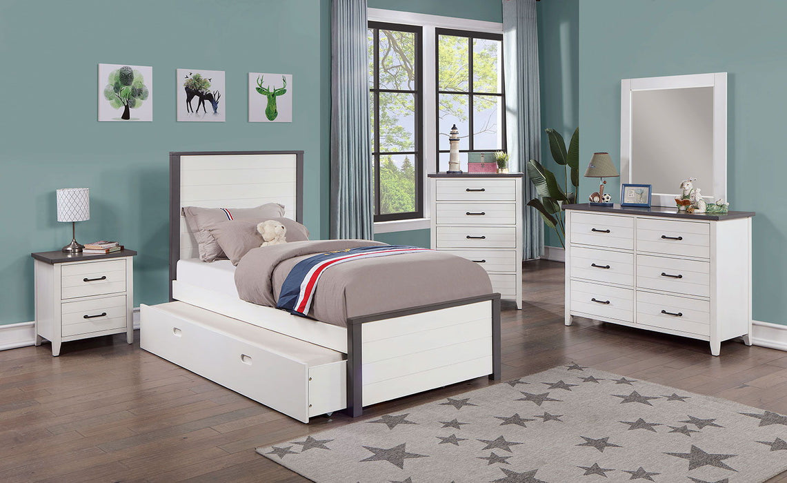 Priam - Full Bed - White / Gray