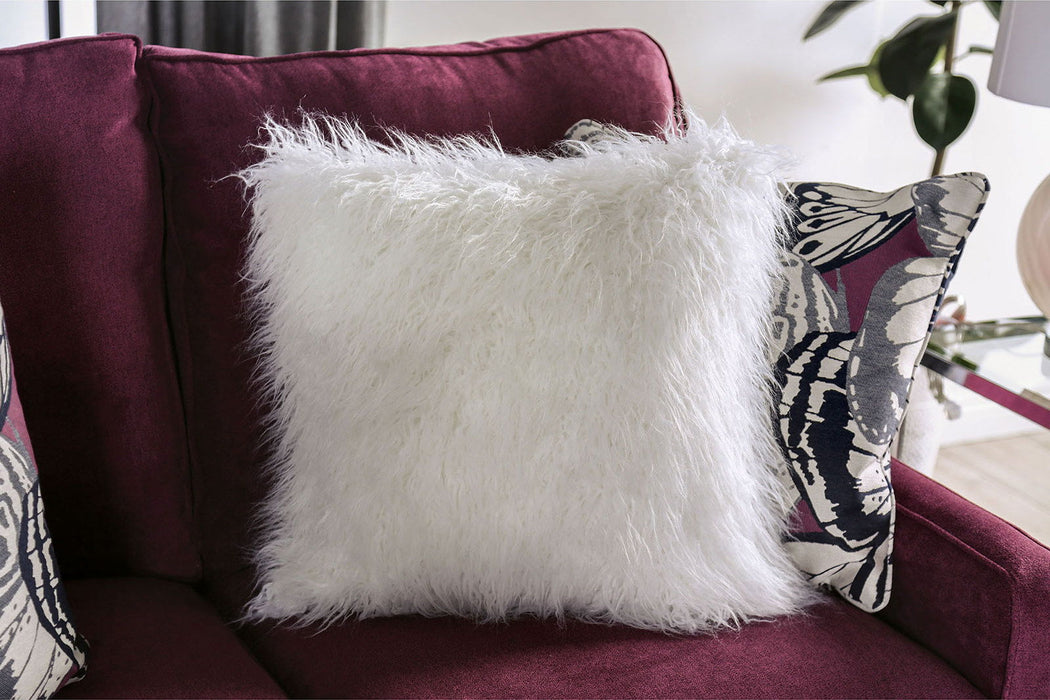 Jillian - Loveseat - Plum / Ivory / White