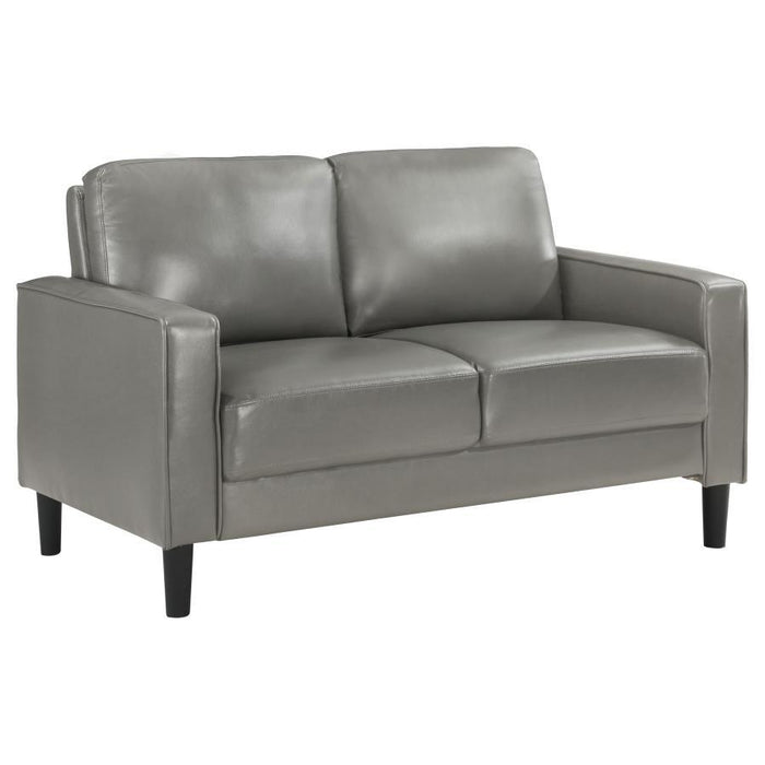 Ruth - Upholstered Track Arm Faux Leather Loveseat