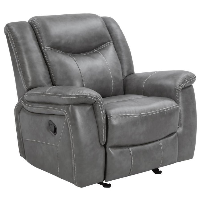 Conrad - Upholstered Motion Glider Recliner - Gray