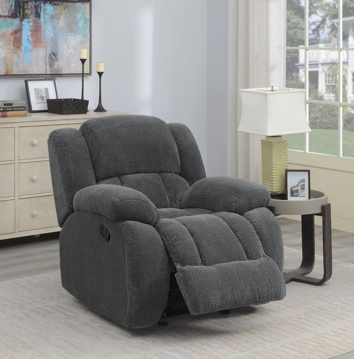 Weissman - Upholstered Glider Recliner - Charcoal