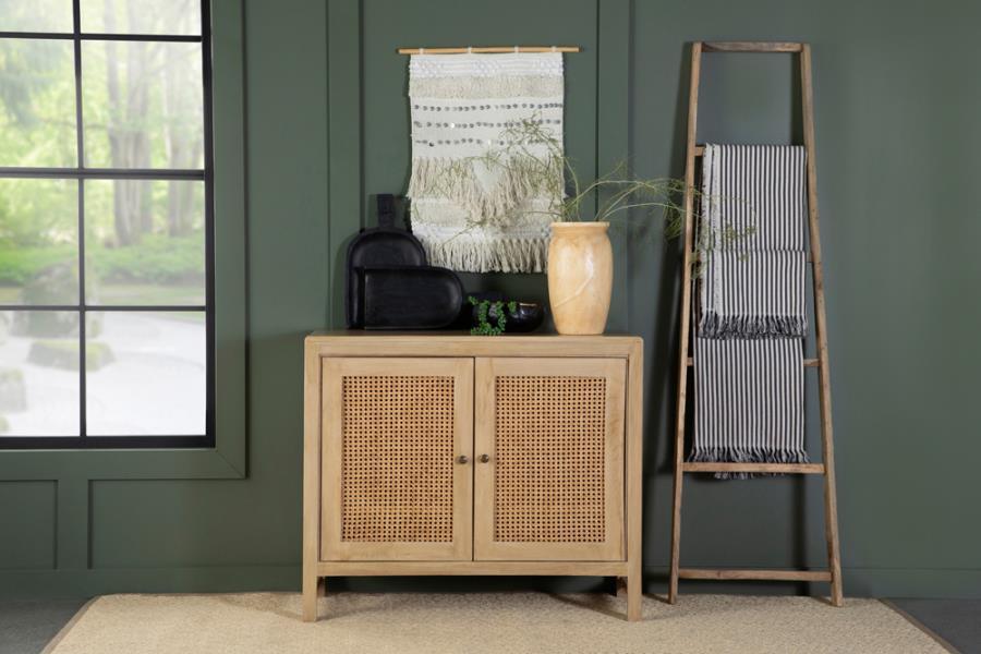 Zamora - Woven Cane Doors Accent Cabinet