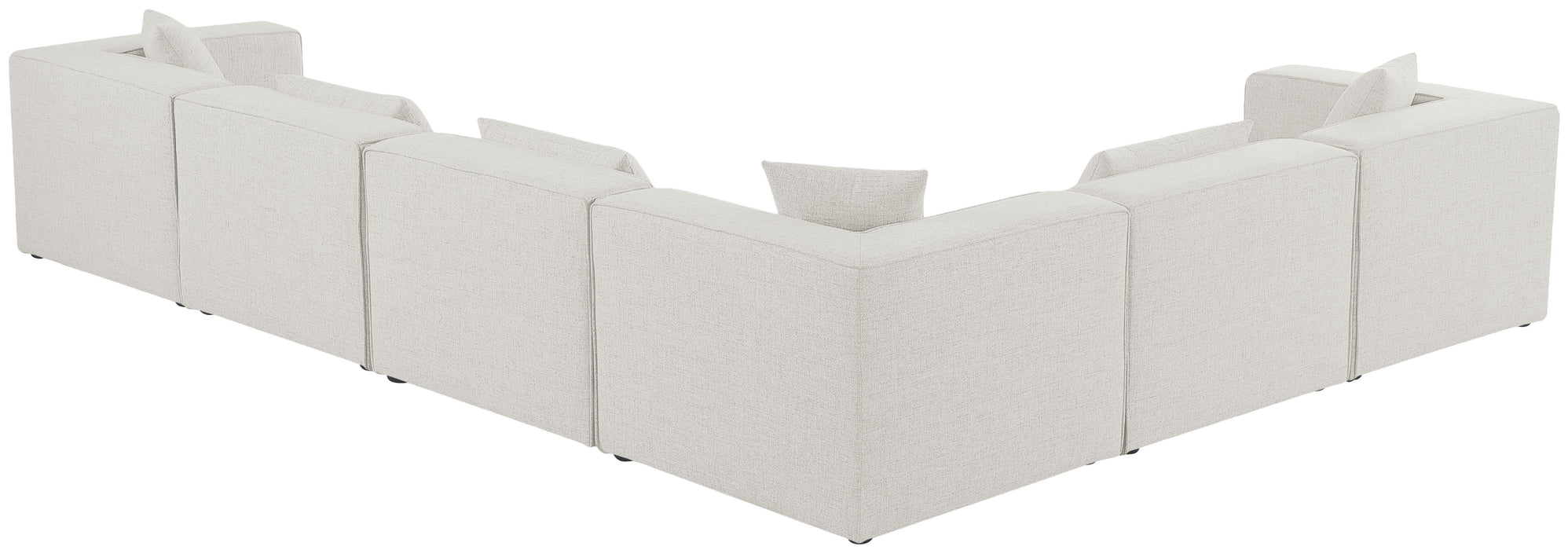 Cube - Modular Sectional 6 Piece - Cream - Fabric - Modern & Contemporary