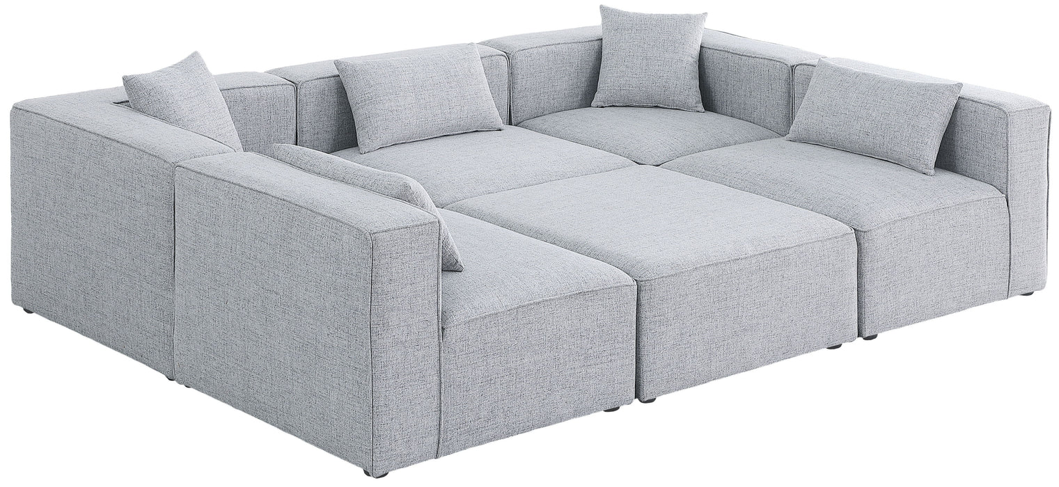 Cube - Modular Sectional 6 Piece - Gray - Fabric