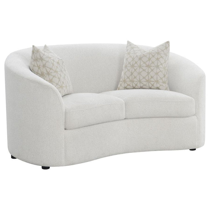 Rainn - Upholstered Tight Back Loveseat - Latte