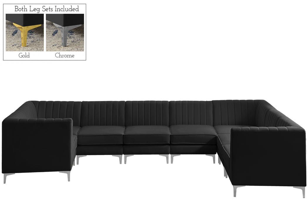 Alina - Modular Sectional 8 Piece - Black - Fabric