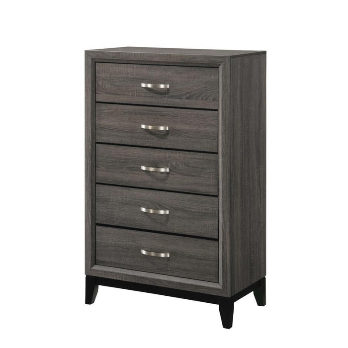 Watson - 5-Drawer Chest - Gray Oak And Black