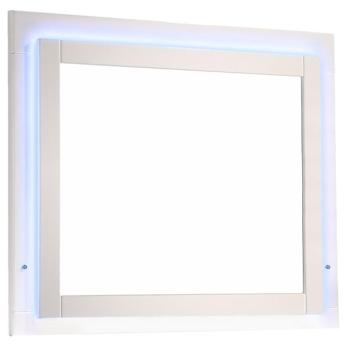 Felicity - Dresser Mirror With LED Light - Glossy White