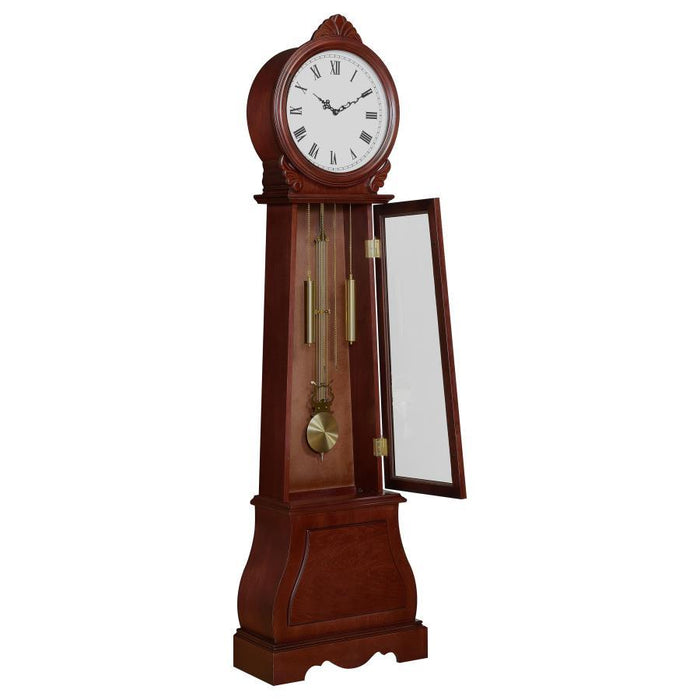 Narcissa - Grandfather Clock With Chime - Brown Red