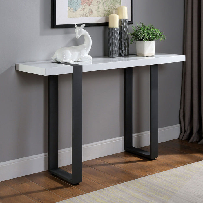 Eimear - Sofa Table - White / Black