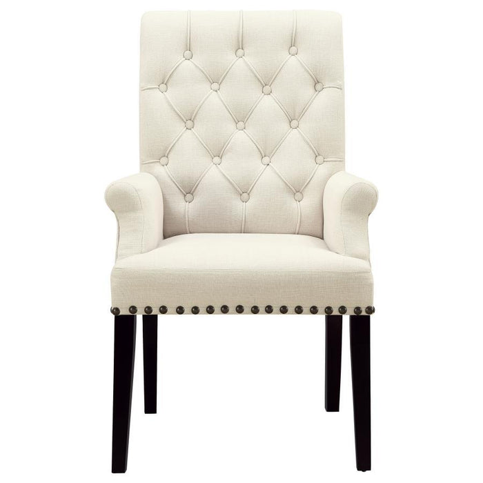 Alana - Tufted Back Upholstered Arm Chair - Beige