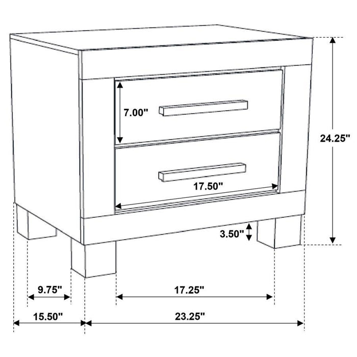 Woodmont - 2-Drawer NightStand - Rustic Golden Brown