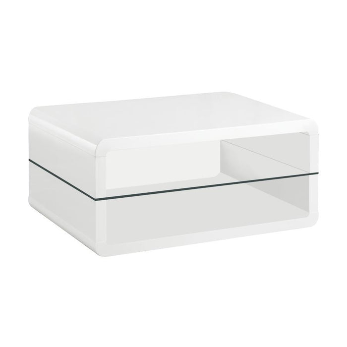 Elana - Rectangle 2-Shelf - Coffee Table - Glossy White